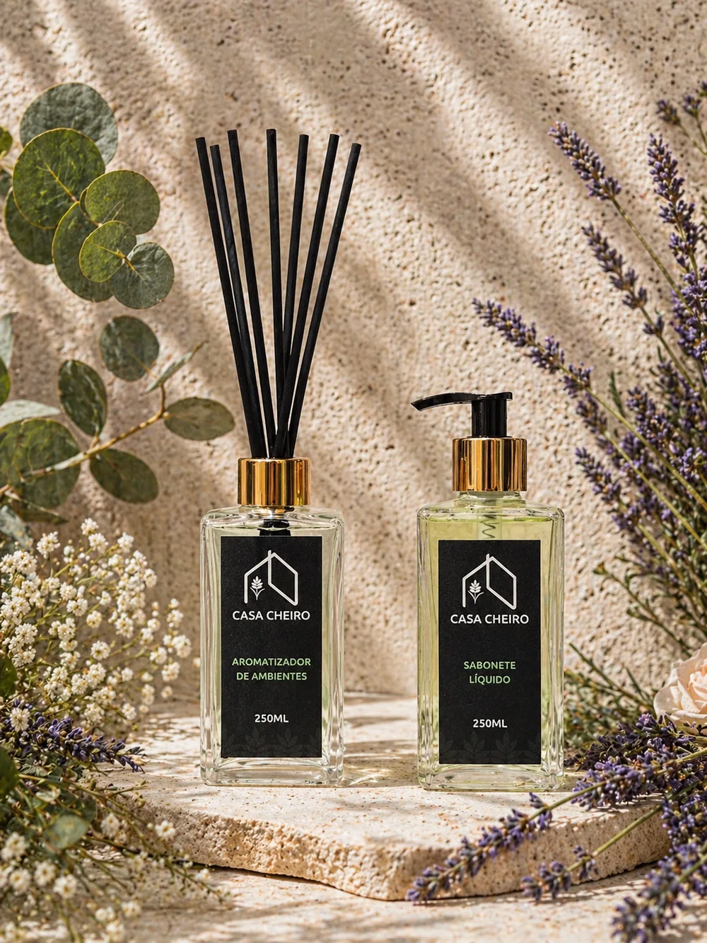 Kit Lavabo Luxo Casa Cheiro com difusor e sabonete líquido